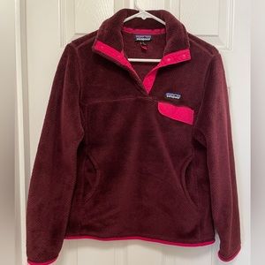 Patagonia Re-Tool Snap-T Fleece Pullover Red Pink Small